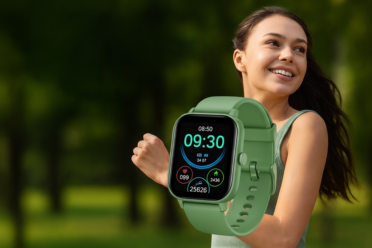 10-in-1 Fitness Tracker Smart Watch - Heart Rate Monitor, Step Counter, Advanced Health & Connectivity - Apple Watch & Samsung Galaxy Watch Alternative Wearable Tech | Wowcher