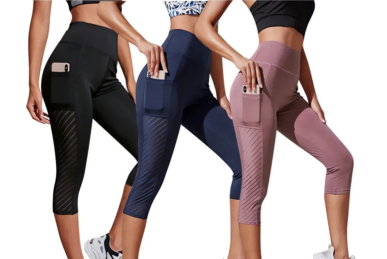 High Waist Hip Lift Yoga Leggings in 4 Sizes and 5 Colours | Wowcher