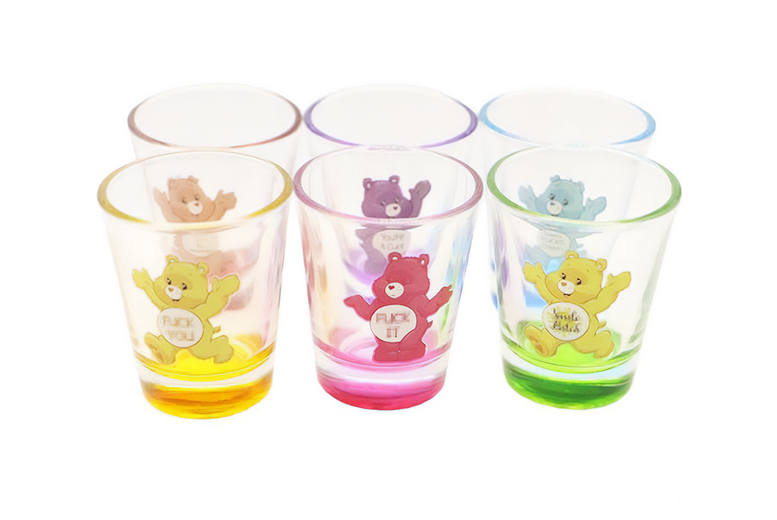 6PCS Glass Shot Glass Set – Unbreakable, Humorous Tableware, 50ml, Colourful Bear Design | Wowcher