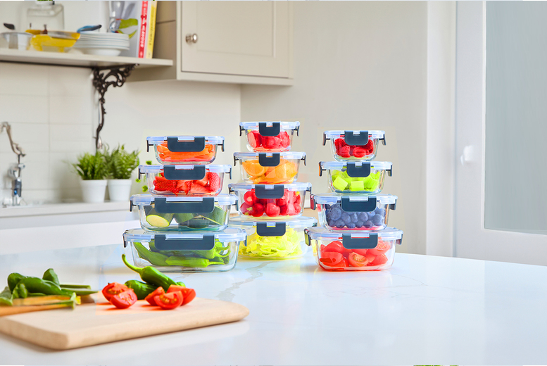 Glass Food Storage Set – 7PC, 10PC, 12PC, 15PC! | Wowcher