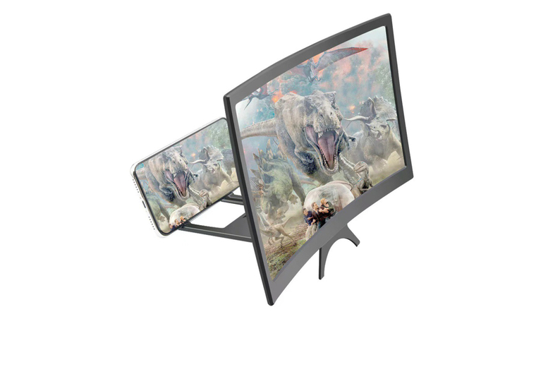 3D Curved Mobile Phone Screen Magnifier – Universal Smartphone Accessory, Foldable Stand, HD Visuals | Wowcher