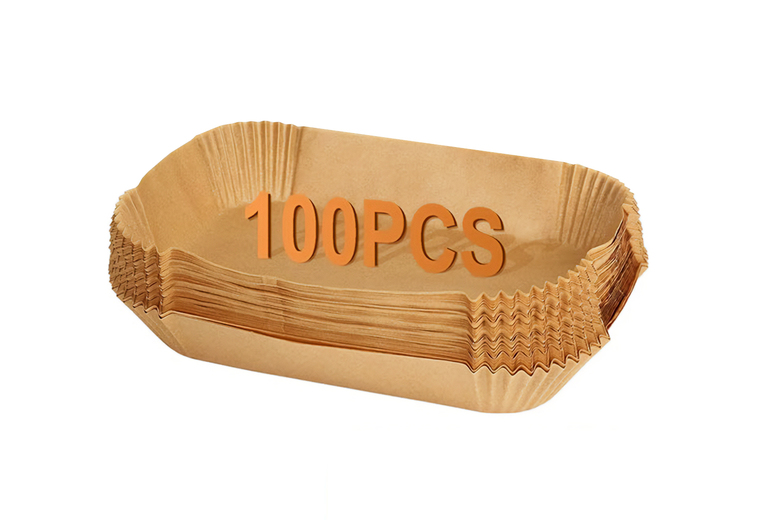 100-Pack Air Fryer Liners – Greaseproof, Food Safe, Universal Fit for Ninja, Salter, Tower & More | Wowcher