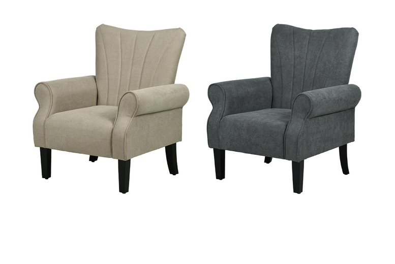 Linen-Look Upholstered High Back Accent Armchair – Thick Padded, Rolled Arms, 2 Colours | Wowcher Linen-Look Upholstered High Back Accent Armchair – Thick Padded, Rolled Arms, 2 Colours | Wowcher