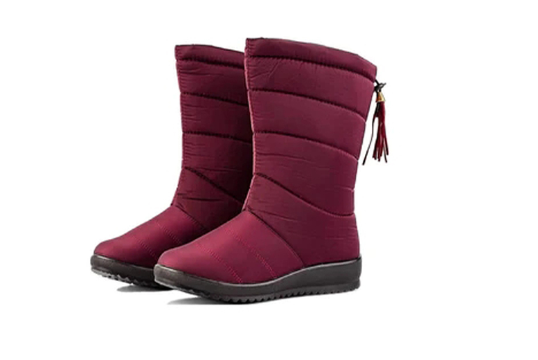 UK 9.5 / RED: Women's waterproof snow boots | Wowcher
