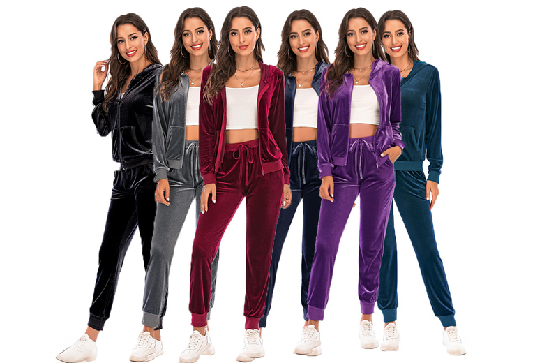 Black Women’s Lightweight Athleisure Loungewear Tracksuit Set – Breathable, 7 Colours | Wowcher