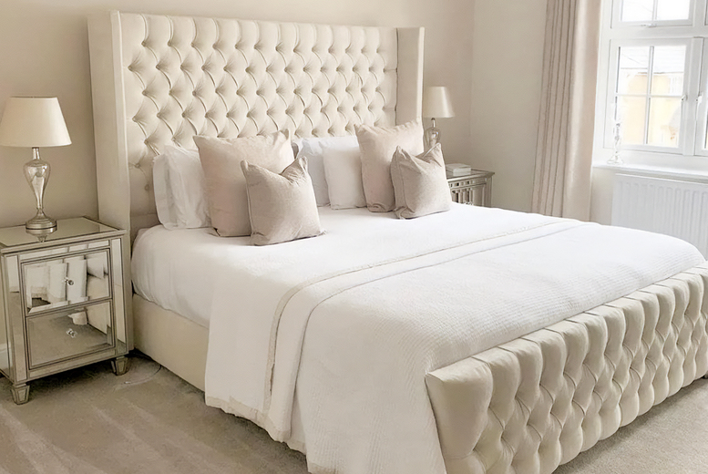 Elegant Cream Cannes Wingback Bed Frame – Robust, Versatile & Modern | Wowcher Elegant Cream Cannes Wingback Bed Frame – Robust, Versatile & Modern | Wowcher