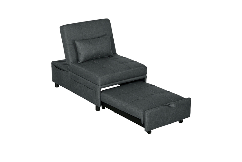 4-in-1 Fabric Convertible Chair Bed Sofa with Padded Seat & Pillow – Modern Single Recliner | Wowcher 4-in-1 Fabric Convertible Chair Bed Sofa with Padded Seat & Pillow – Modern Single Recliner | Wowcher