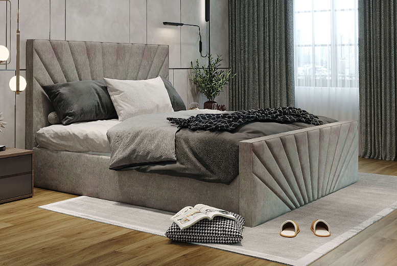 Plush Velvet Storage Bed with Headboard | Wowcher Plush Velvet Storage Bed with Headboard | Wowcher