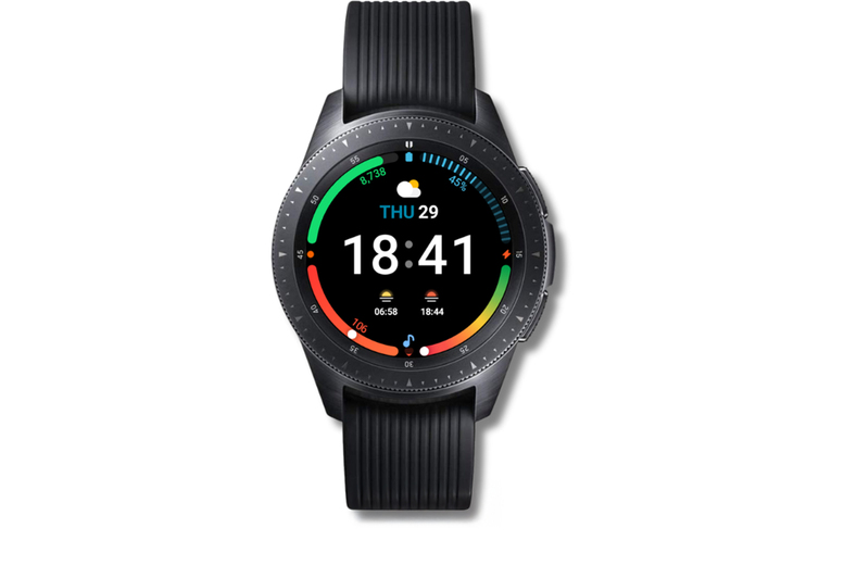 Refurbished Samsung Galaxy Watch 42mm – Silver With Black Sports