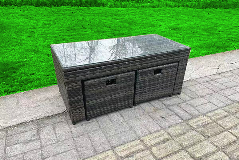Shareway Trading Co Ltd Unisex Grey 8-Seater Weather-Resistant Rattan Corner Dining Set - Pe Rattan, Modern Outdoor Sofa | Wowcher