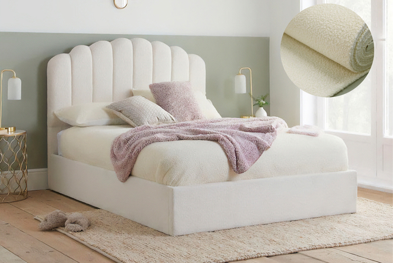 Alaska Boucle Teddy Fleece Elegant Bed Frame | Wowcher Alaska Boucle Teddy Fleece Elegant Bed Frame | Wowcher