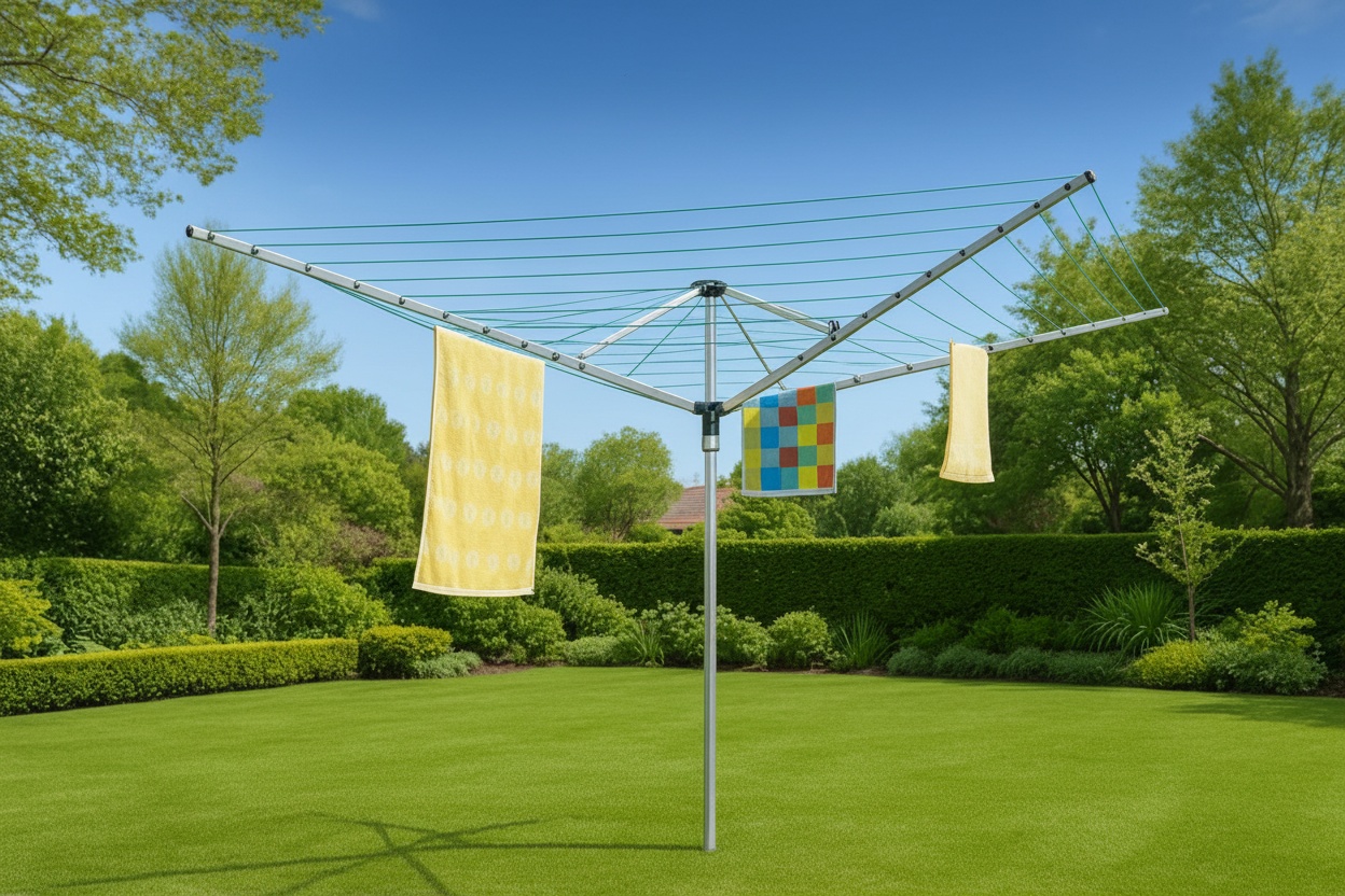 PRICE DROP! 50m Outdoor Rotary Clothes Airer - Heavy Duty Washing Line for Large Loads | Wowcher
