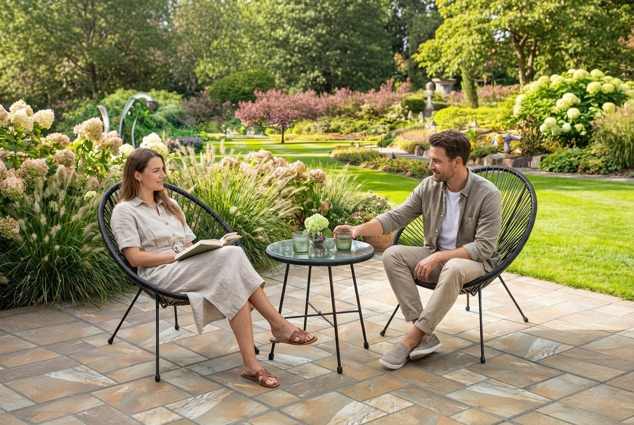 Raygar Ltd Weather-Resistant 2-Seater String Bistro Set - 5 Colours | Wowcher