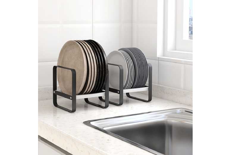 Carbon Steel Plate Holders Organizer – Space-Saving Vertical Kitchen Rack (Small & Medium, Modern Grey) | Wowcher Carbon Steel Plate Holders Organizer – Space-Saving Vertical Kitchen Rack (Small & Medium, Modern Grey) | Wowcher