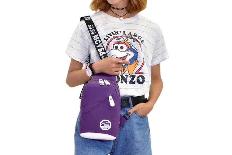 Unisex Purple: Outdoor Chest Bag Cross-Body Bag | Wowcher