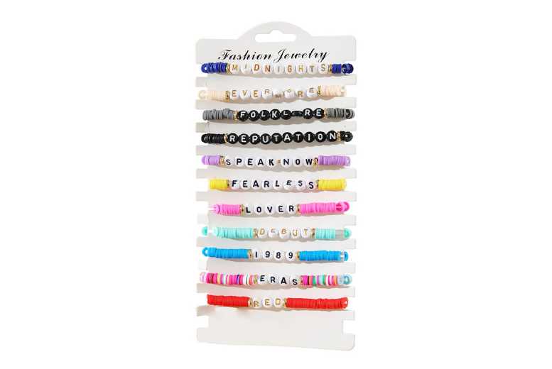 Taylor Swift  Adjustable Beaded Friendship Bracelet Set – 11 Stackable Lyric Bangles | Wowcher