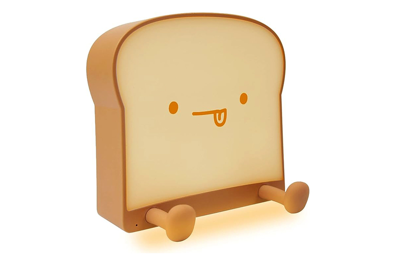 Cute Toast Bread LED Table Lamp – Adjustable Dimmable Night Light, Rechargeable, Multi-Function | Wowcher