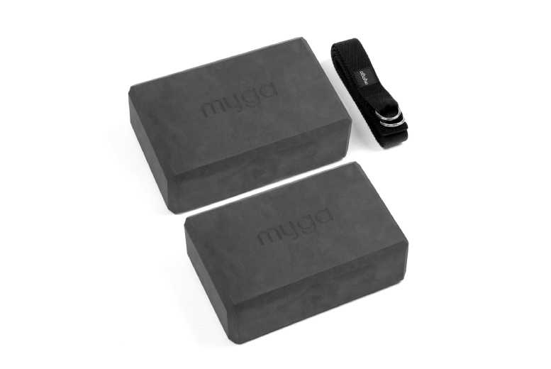 Myga Yoga Blocks & Strap Set – High-Density EVA Foam, Portable Fitness Accessory | Wowcher