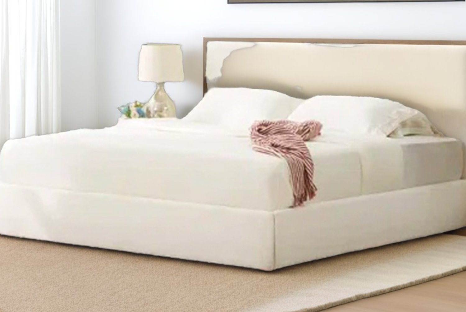 Elegant Modern Upholstered Bed Frame & Base | Wowcher