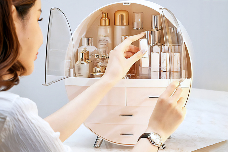 Large Capacity ABS Bathroom Cosmetics Organiser – 3 Sizes, Modern Freestanding Storage | Wowcher