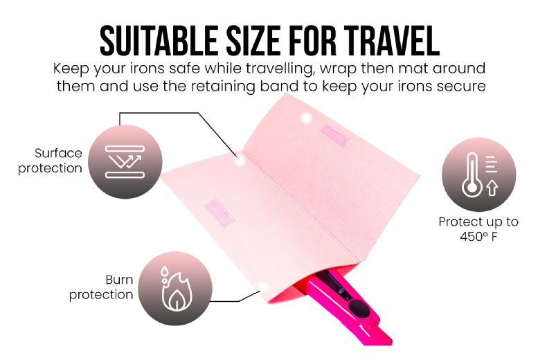 Heat Resistant Hair Straightener Mat – For All Styling Tools, Anti-Frizz, Travel-Ready | Wowcher