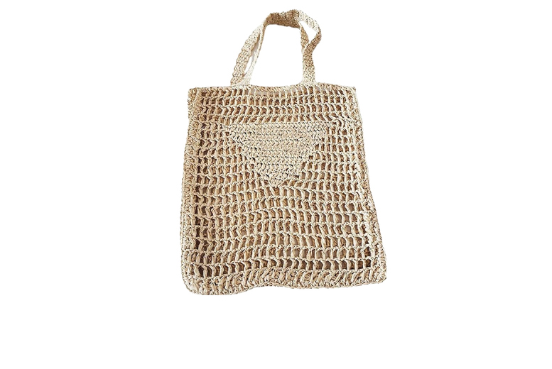 Unisex Yellow Designer  nspired Eco-Friendly Straw Woven Beach Bag | Wowcher
