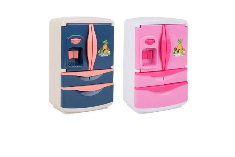 Kids Mini Fridge Playhouse Toy – 28 Piece Pretend Refrigerator Set (Ages 3+, Educational, Light-Up, Water Dispenser, Pink or Blue) | Wowcher Kids Mini Fridge Playhouse Toy – 28 Piece Pretend Refrigerator Set (Ages 3+, Educational, Light-Up, Water Dispenser, Pink or Blue) | Wowcher