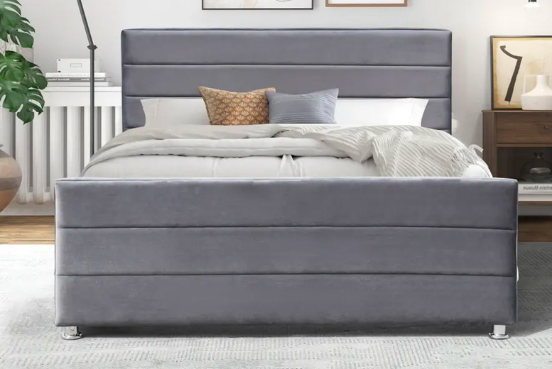 Maya Plush Velvet Storage Bed Frame – Modern, Sturdy & Easy Assembly | Wowcher Maya Plush Velvet Storage Bed Frame – Modern, Sturdy & Easy Assembly | Wowcher