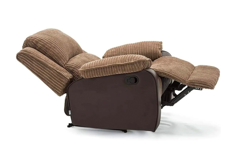Brown Leather Reclining Armchair Sofa – Single Seat, Modern Comfort | Wowcher