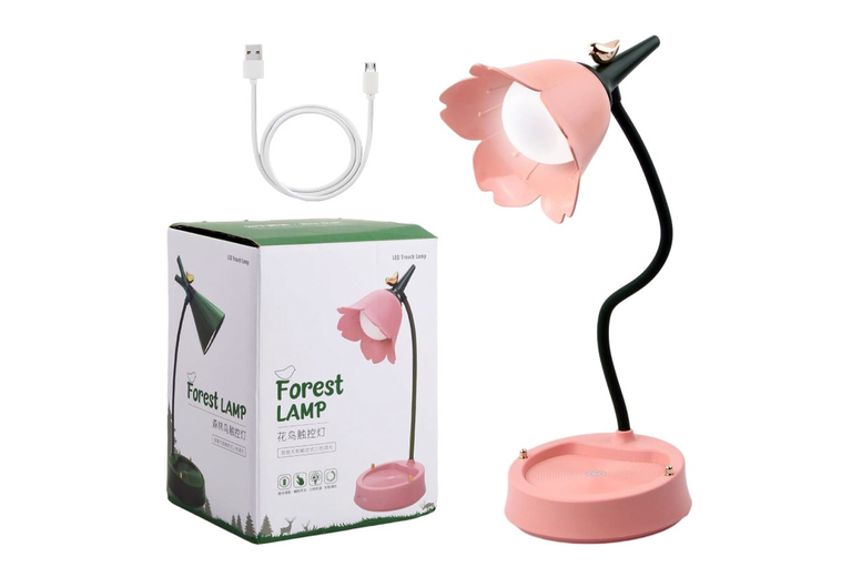 Rechargeable LED Flower Table Lamp – Dimmable, Flexible Gooseneck, Eye Comfort, 4 Colours | Wowcher
