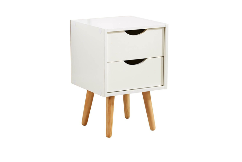 Boden Solid Wood Bedside Table - 1 or 2 Drawer, Oak or White, Compact Storage Unit | Wowcher