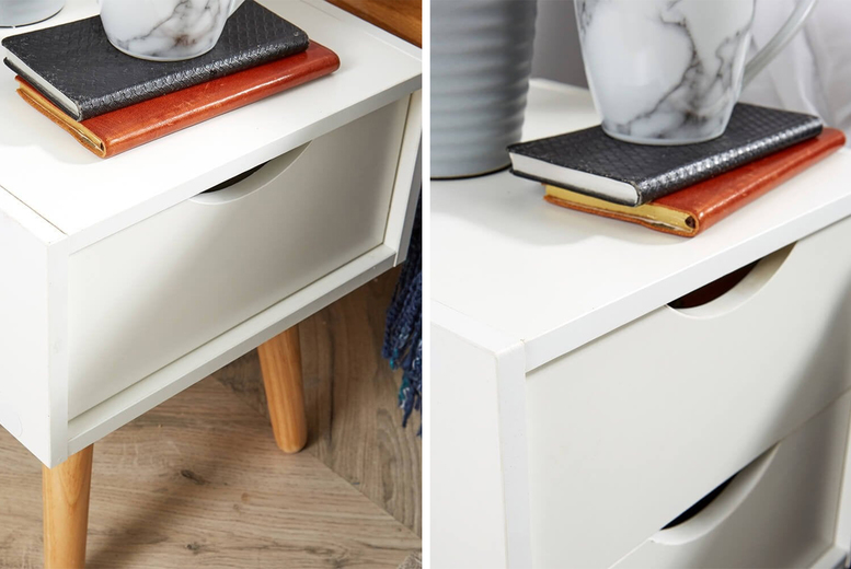 Boden Bedside Unit,  Set of 2 - 1 Drawer, Oak | Wowcher