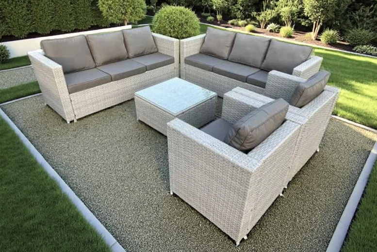 Weather-Resistant Rattan Garden Sofa Set – 4-Seater, Modern, Steel Frame | Wowcher Weather-Resistant Rattan Garden Sofa Set – 4-Seater, Modern, Steel Frame | Wowcher