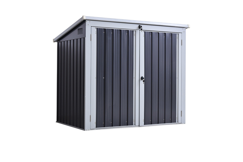 Metal Storage Shed – Weatherproof, Lockable Corrugated Steel Bin Shelter (2-Bin Capacity) | Wowcher Metal Storage Shed – Weatherproof, Lockable Corrugated Steel Bin Shelter (2-Bin Capacity) | Wowcher