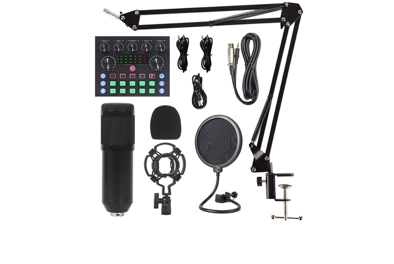 9pc Pro Podcast Microphone Kit – Studio Condenser, 2 Colours | Wowcher 9pc Pro Podcast Microphone Kit – Studio Condenser, 2 Colours | Wowcher