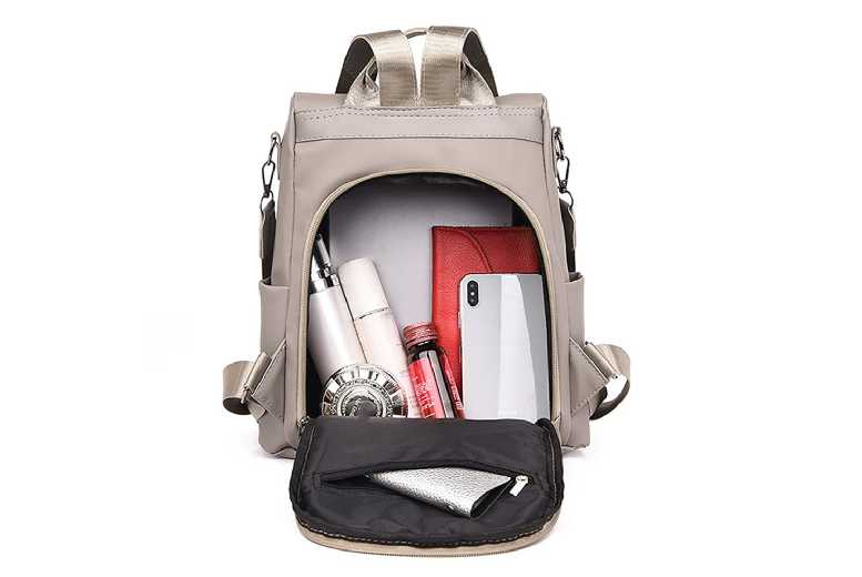 Unisex Khaki: 3-in-1 Anti-theft Backpack Multifunctional Large Capacity Travel Bag | Wowcher