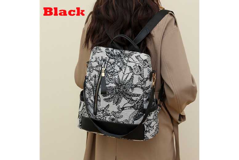 Unisex Blue Chic & Secure Nylon Anti-Theft Convertible Handbag – 3-in-1 Backpack, Shoulder Bag & Tote | Wowcher