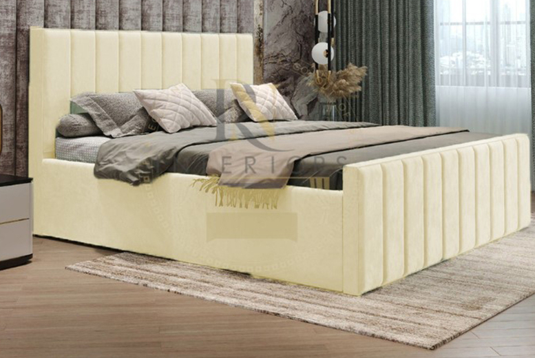 Cream Ottoman Storage Sleigh Bed with Lift-Up Mechanism – 5 Sizes | Wowcher Cream Ottoman Storage Sleigh Bed with Lift-Up Mechanism – 5 Sizes | Wowcher