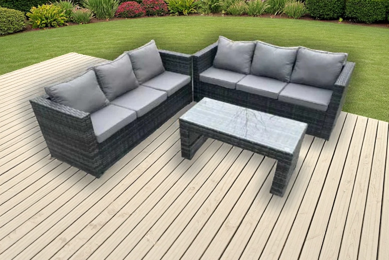 Luxurious Weather-Resistant PE Rattan Garden Sofa Set with Coffee Table | Wowcher Luxurious Weather-Resistant PE Rattan Garden Sofa Set with Coffee Table | Wowcher