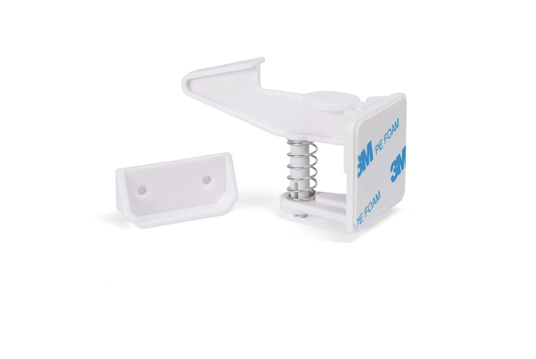 Child Proof Door Drawer Lock Latch in Black or White | Wowcher