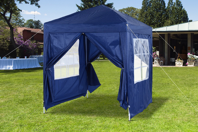 An outdoor garden gazebo tent, Blue | Wowcher