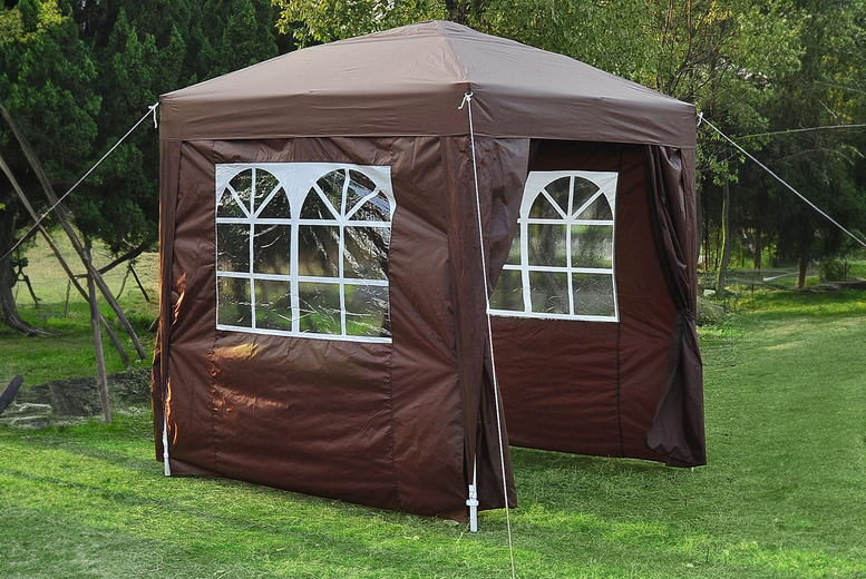 An outdoor garden gazebo tent, Coffee | Wowcher