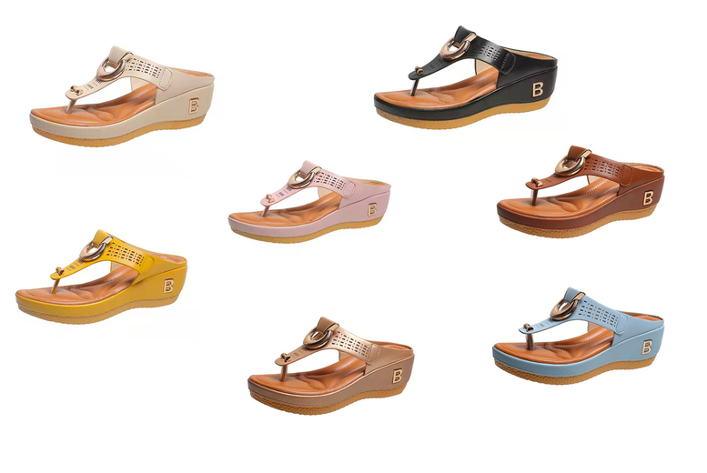 Black Women’s Boho PU Leather Open Toe Wedge Sandals – Summer Slip-On Footwear | Wowcher Black Women’s Boho PU Leather Open Toe Wedge Sandals – Summer Slip-On Footwear | Wowcher