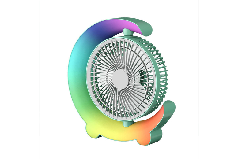 USB Tabletop Fan with Adjustable Lighting – 3 Speed Settings, 180° Tilt & Silent Operation | Wowcher