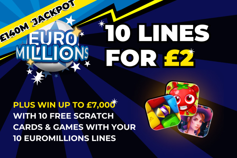 10 EuroMillions Lines & 10 Instant Win Games with Lotto Social | Wowcher