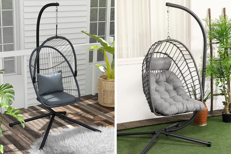 Image of Save 56%: Outdoor Patio Hanging Rattan Egg Chair