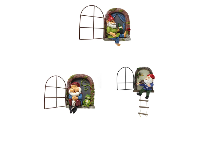 Tree Hugger Garden Gnome Statue – Outdoor Family Fun, Weather-Resistant Resin, Easy Tree or Wall Mount | Wowcher