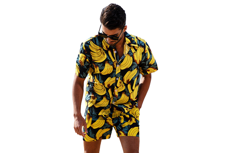 Men’s Hawaiian Short Sleeve Shirt Suits – Vibrant Summer Style | Wowcher