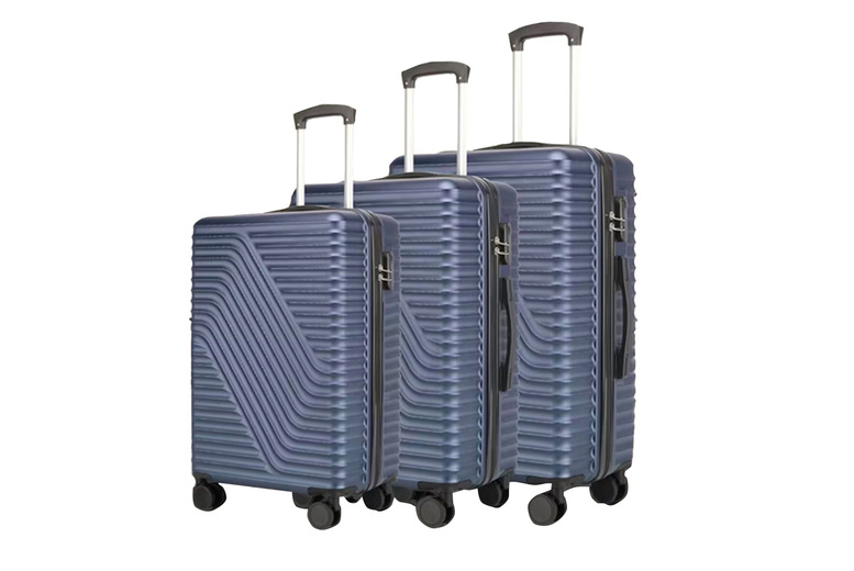 3-Piece ABS Hard Shell 4-Wheel Suitcase Set – Lightweight Luggage | Wowcher