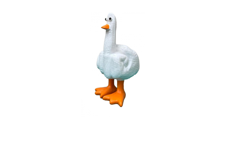 Finger Flipping White Duck Outdoor Figurine – Garden Fun | Wowcher